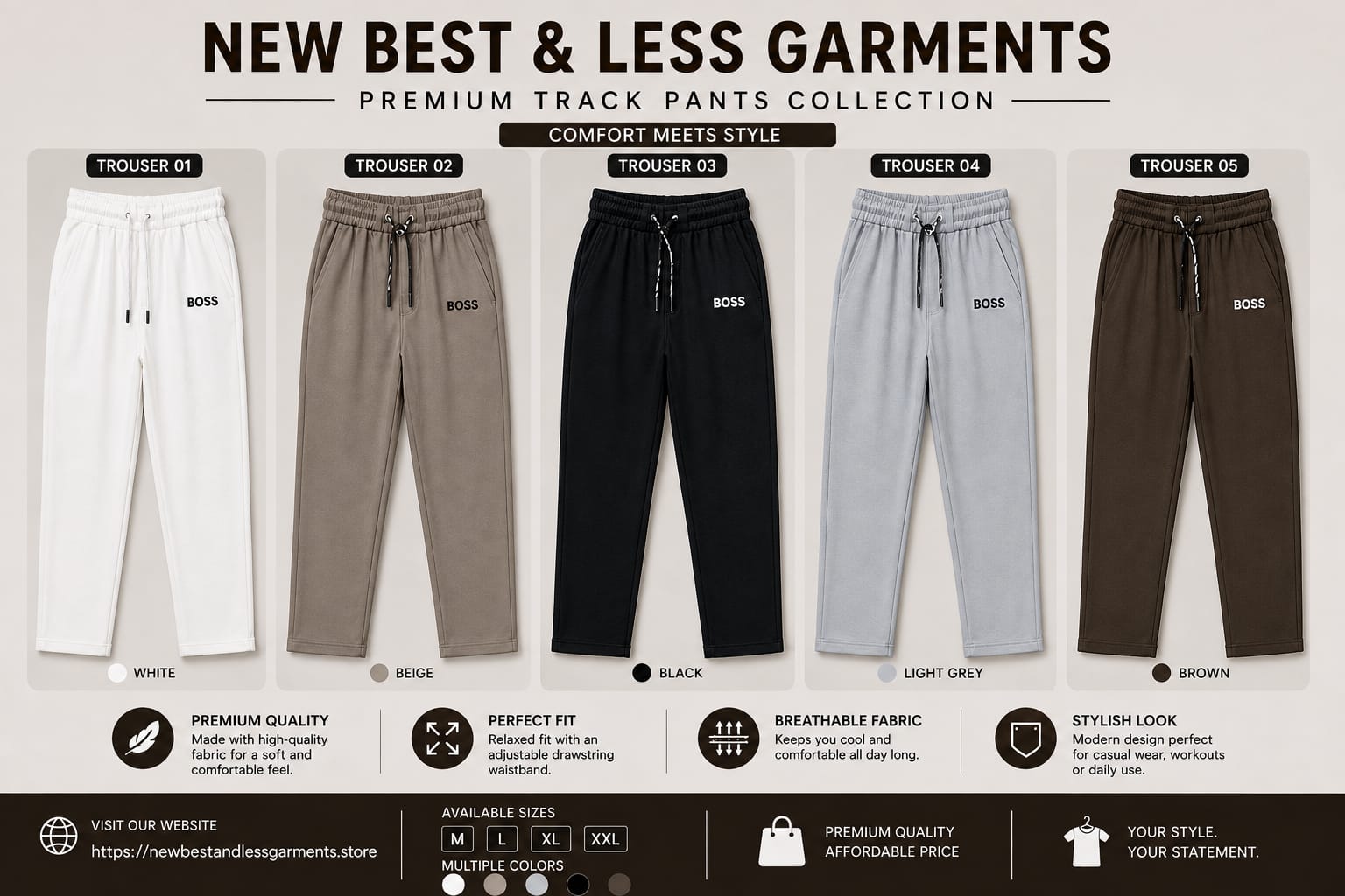 IMPORTED TROUSER . FABRIC IS VERY COMFORTABLE . PRICE IS VERY AFFORDABLE . EVERY ONE AFFORD IT .